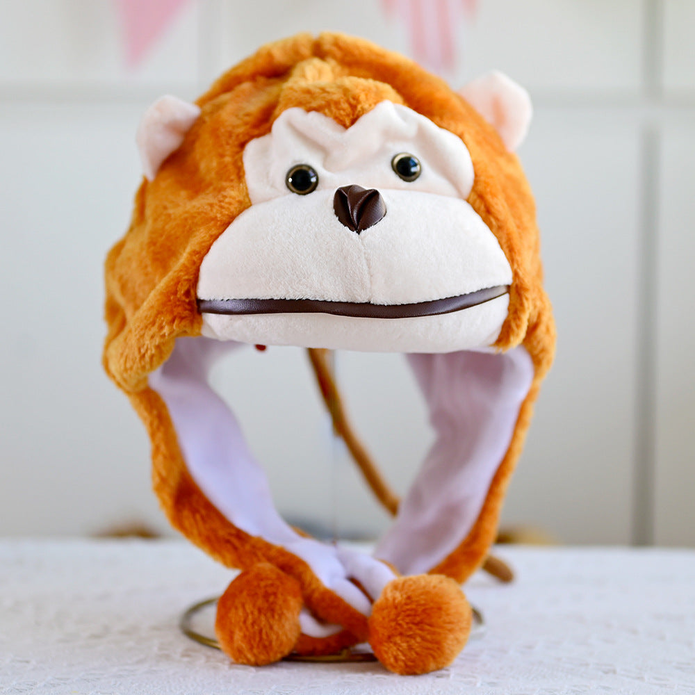 Cartoon Animal Plush Ear Protection Hat