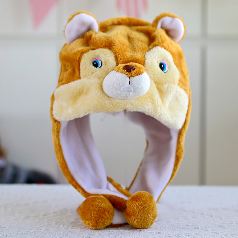 Cartoon Animal Plush Ear Protection Hat